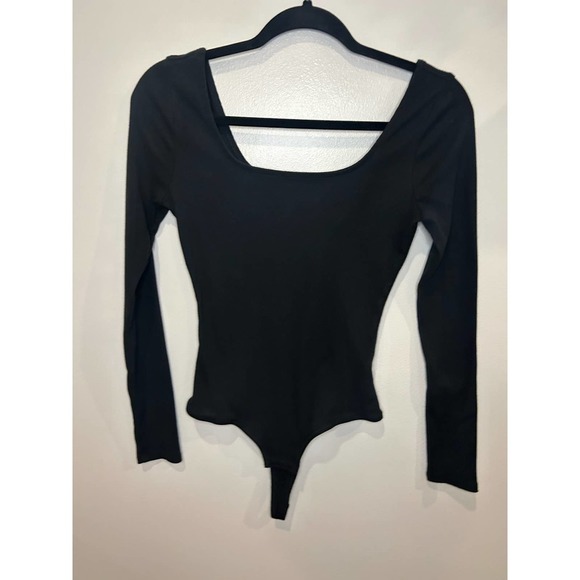 Madewell Pants - Madewell Black Ribbed Body Suit Size Small Long Sleeve